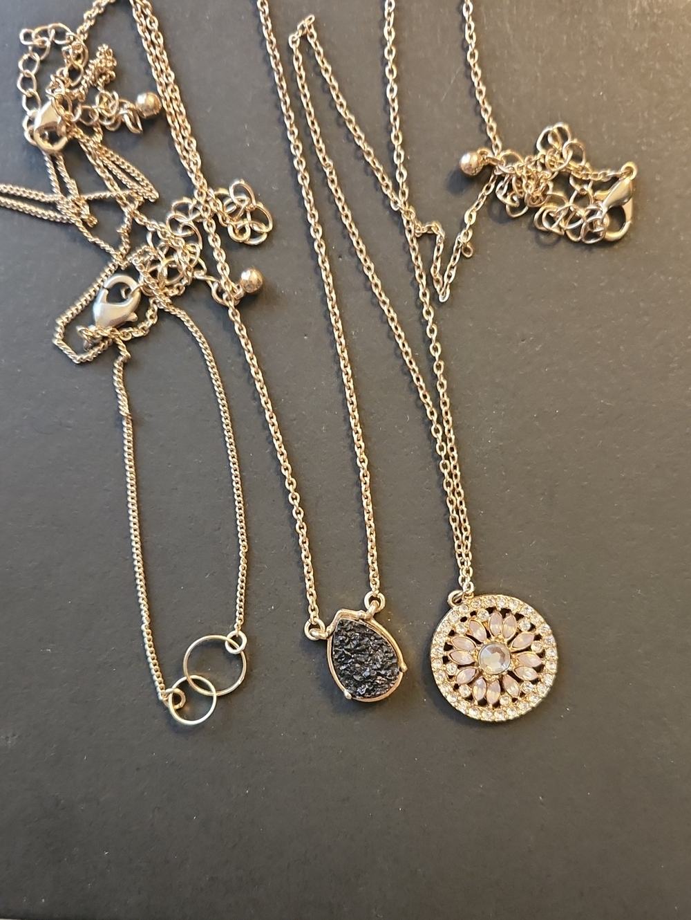 NWOT Gold Varity Adjustable Necklace Set Of 3- Same Brand